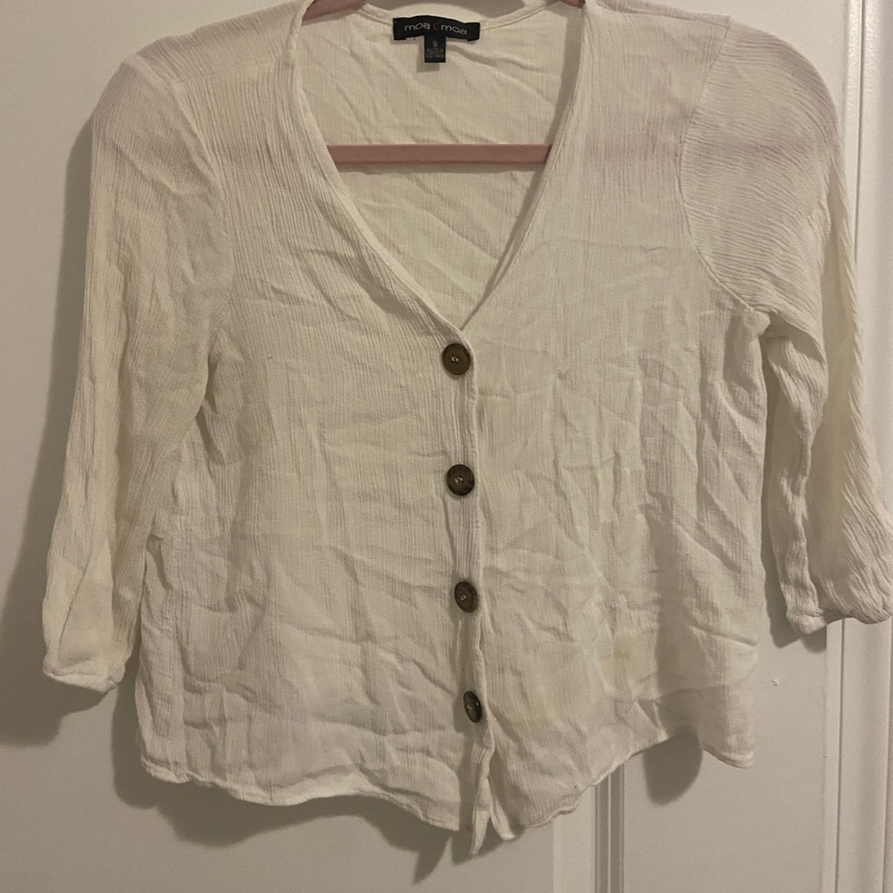 White Button-Up Women's Top